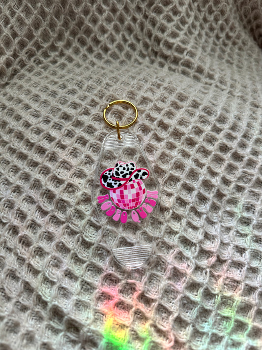 Rodeo Queen Cowgirl Acrylic Keychain