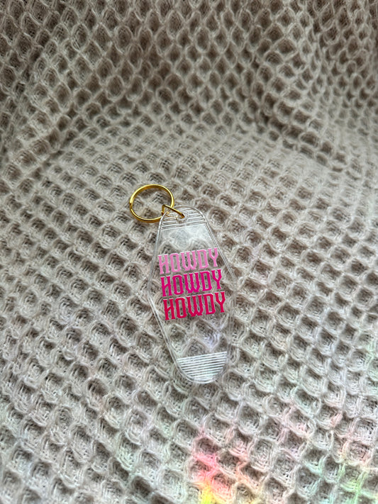 Pink Howdy Acrylic Keychain